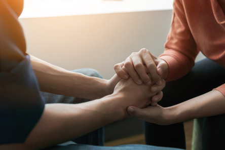Counsellor offering patient support